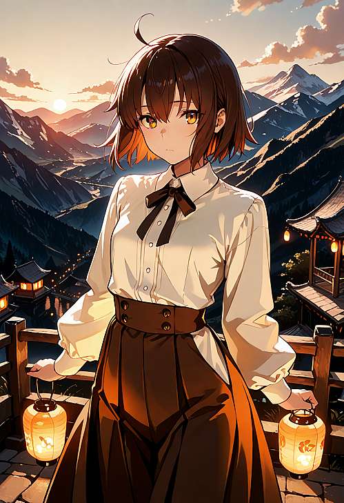 残阳西下鸟归时